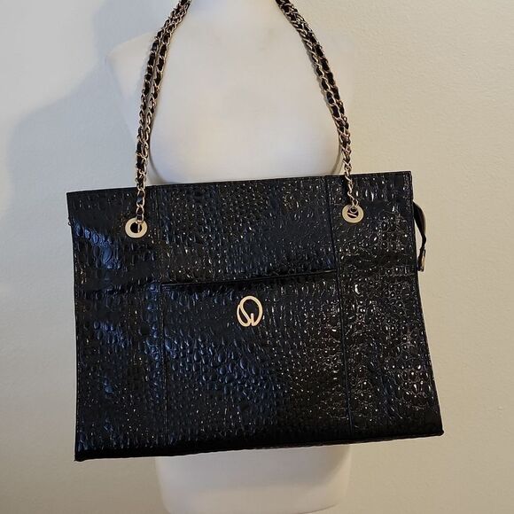 - St.John Collection Croc embossed patent leather big bag - Picture 1 of 9